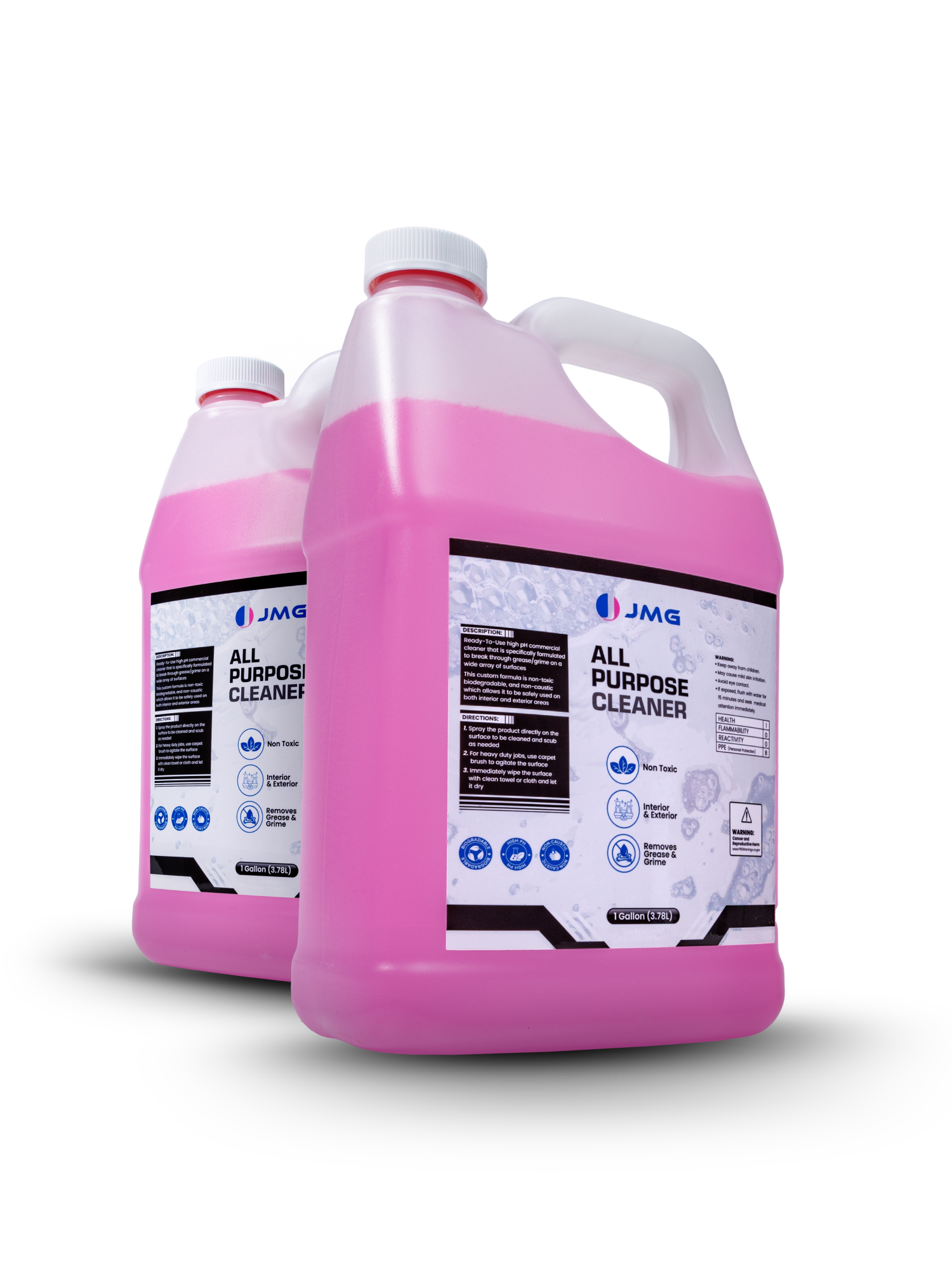 Two-gallon set of JMG All Purpose Cleaner – ideal for bulk cleaning in San Francisco homes, pet facilities, and maintenance shops